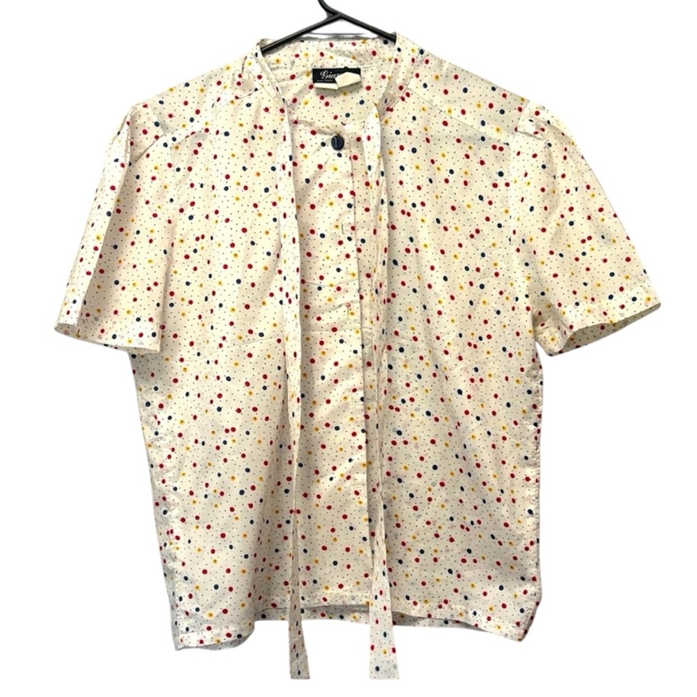 Vintage polka  Dot Short Sleeve Shirt